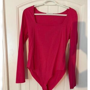 Women's Red Long Sleeve Bodysuit